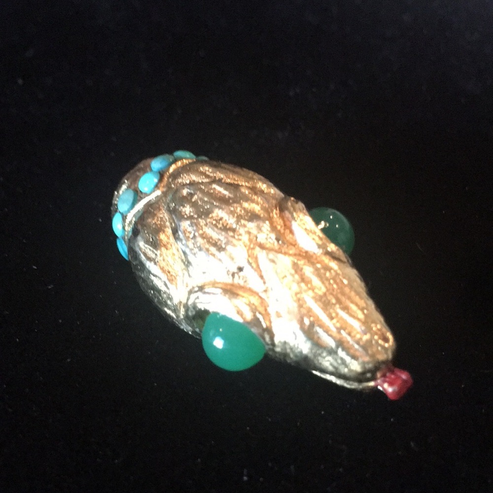 Vintage Richelieu Goldtone Snake Head Brooch